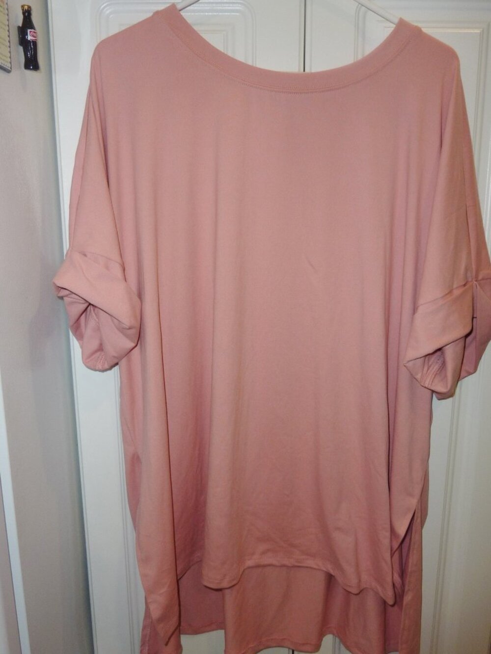 NEW Zenana Super Soft Poly Spandex Hi Lo Rolled Sleeve Tunic Top 3X
